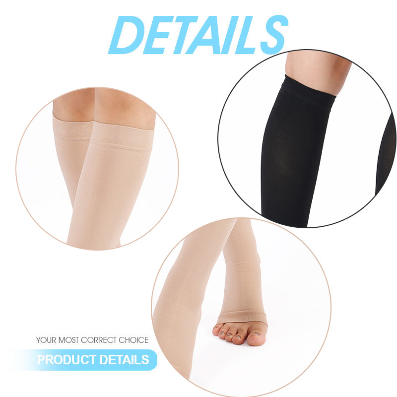 Chaussettes de compression bout ouvert (jambes lourdes)