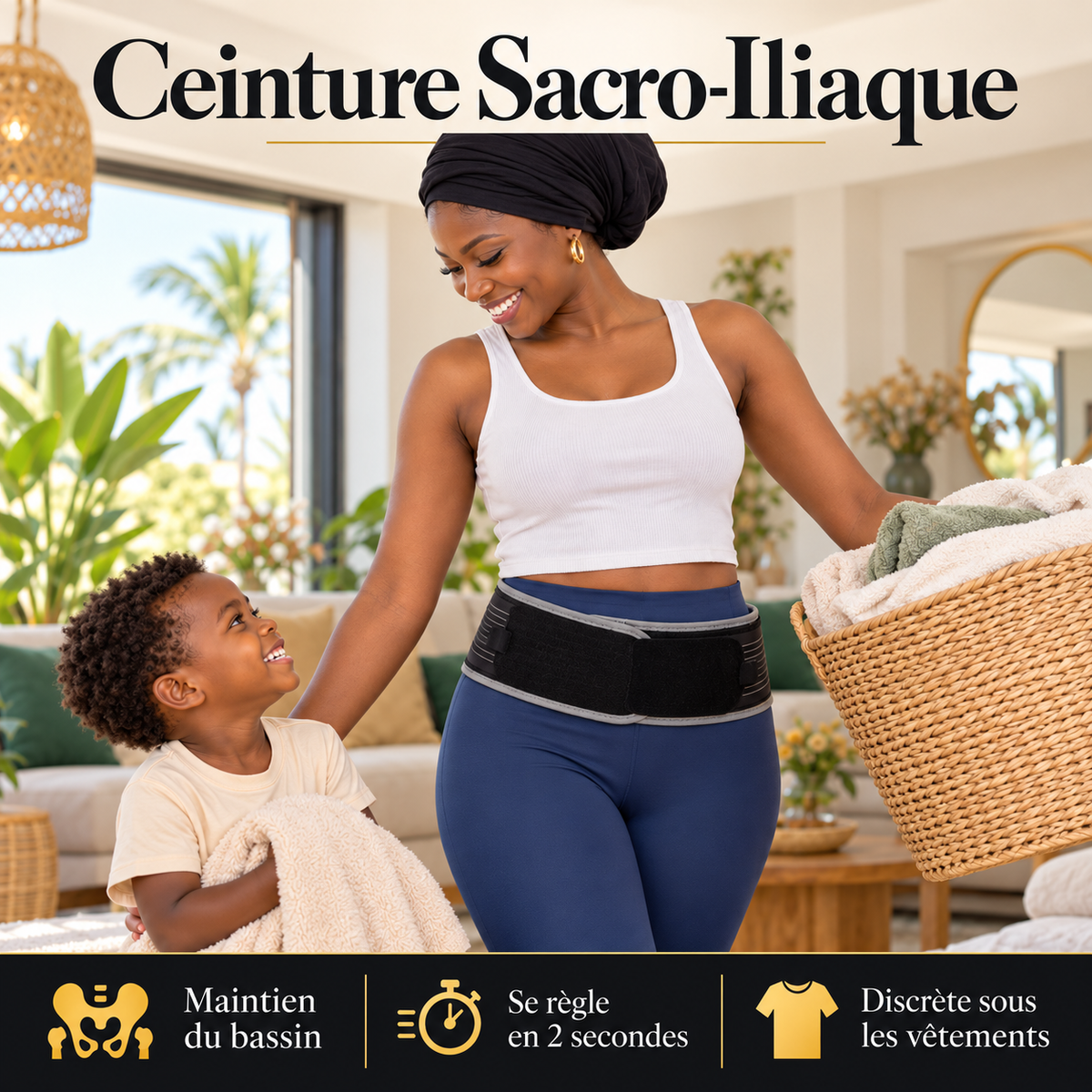Ceinture sacro-iliaque de maintien