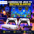 Console de jeux TV blanche : 20 000 jeux et 2 manettes sans fil