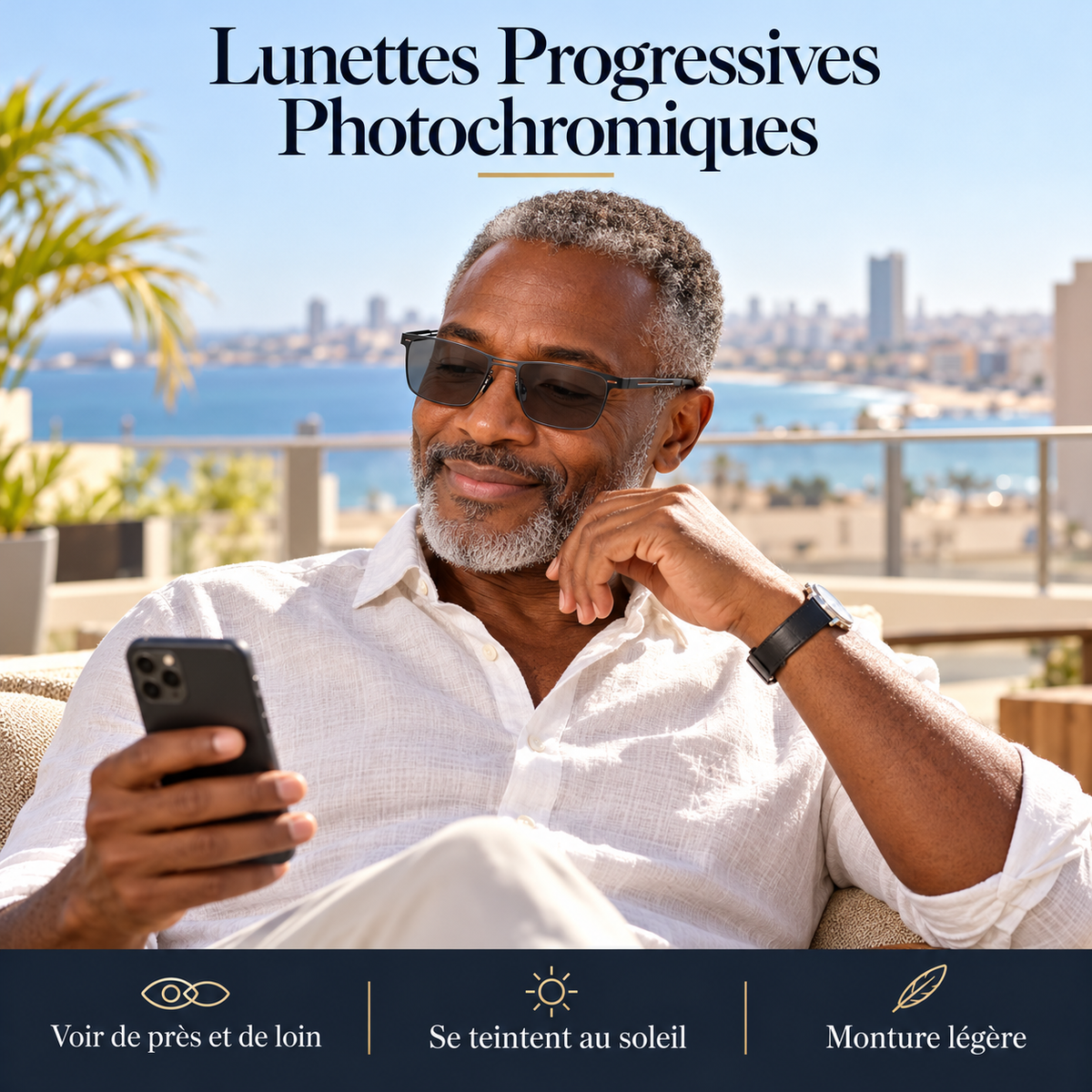 Lunettes progressives photochromiques