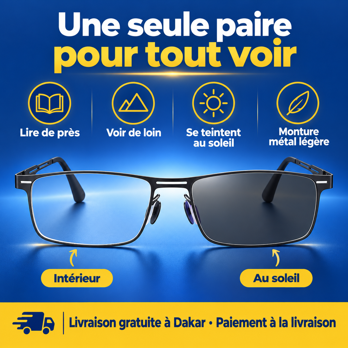 Lunettes progressives photochromiques