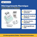 Mini imprimante thermique Bluetooth sans encre