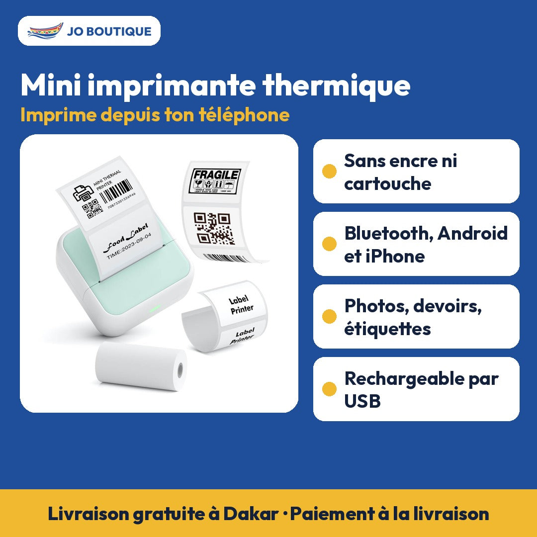 Mini imprimante thermique Bluetooth sans encre