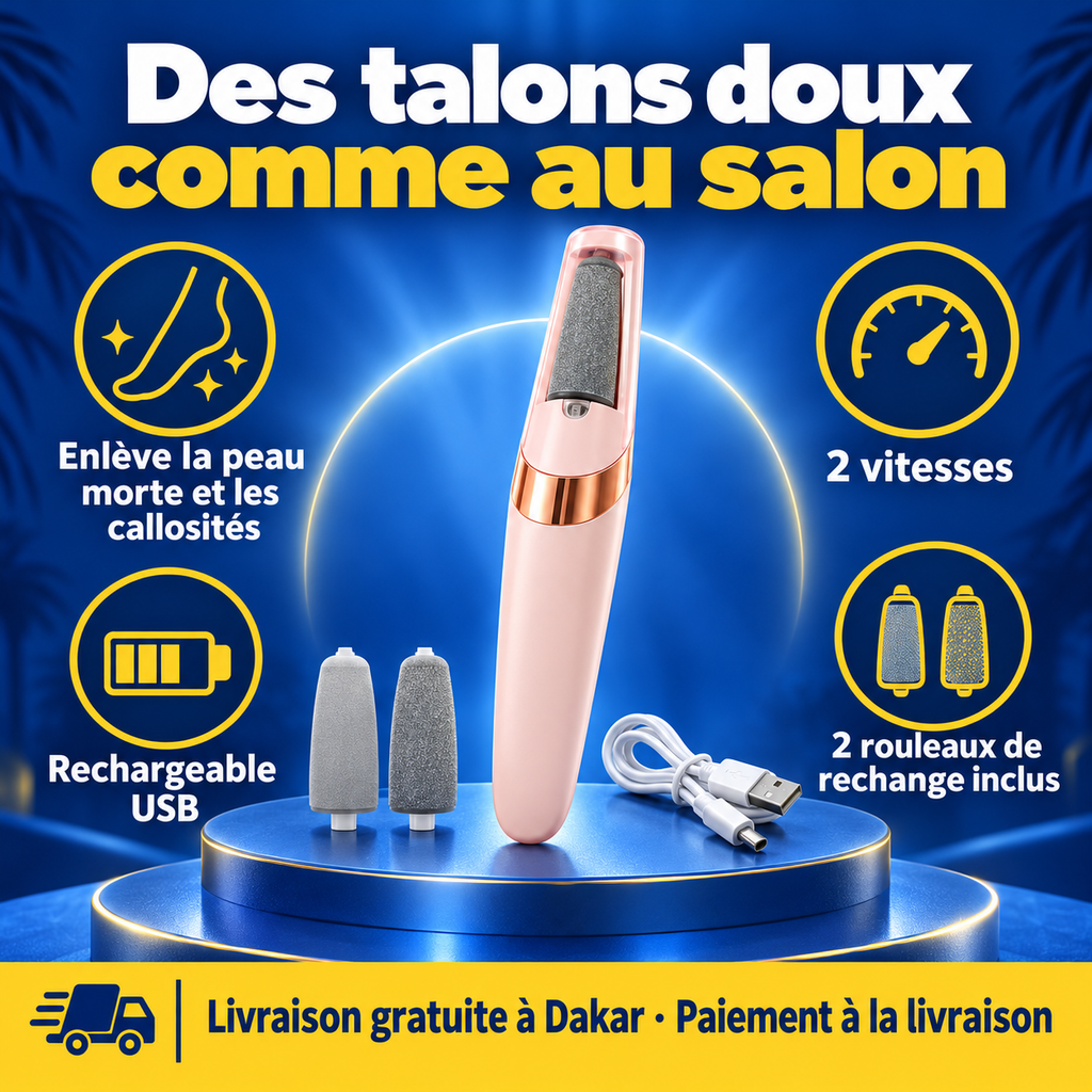Râpe électrique pour pieds rechargeable (talons doux)